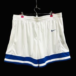 NWT Nike Women's Shorts Dri-Fit  White/Blue Basketball 932198-108 Plus Sz 3XL